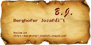 Berghofer Jozafát névjegykártya